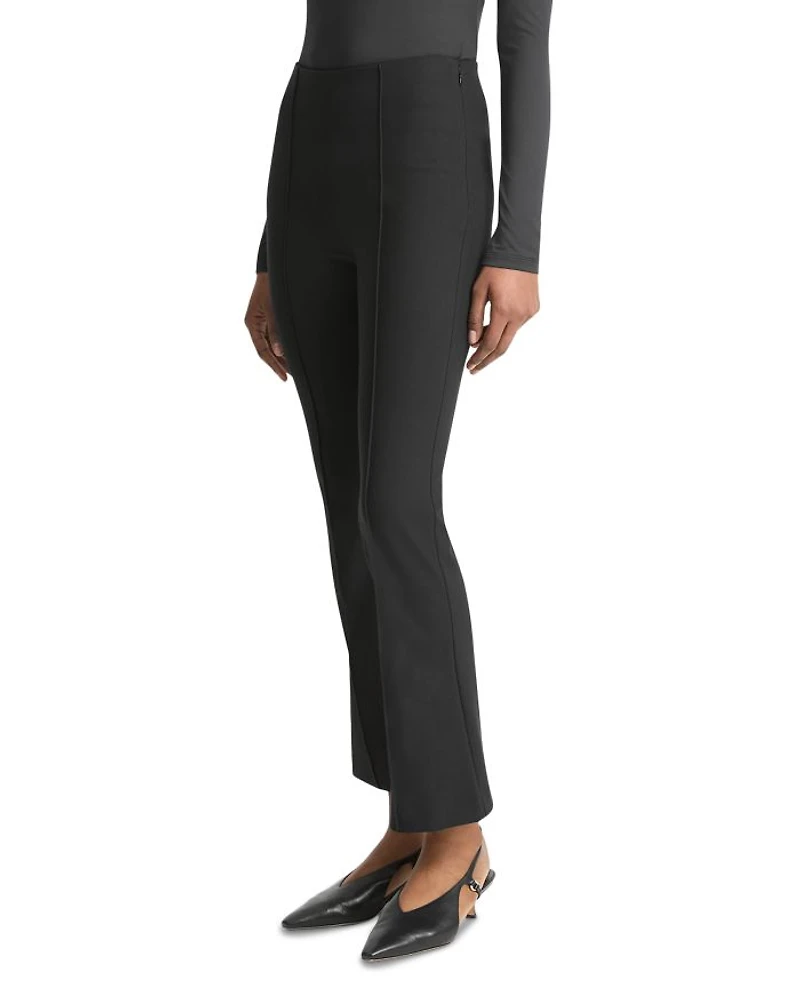 Mid Rise Pintucked Cropped Pants