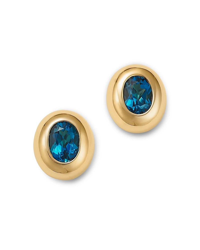 Bloomingdale's Fine Collection Topaz Oval Stud Earrings