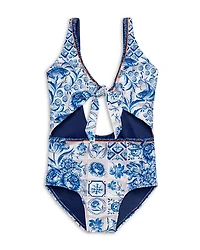 Girls' Iliana Azure Tie 1 Piece Swimsuit - Little Kid, Big Kid