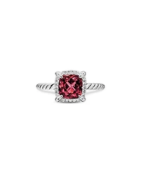 Sterling Silver Petite Chatelaine® Ring with Garnet & Diamonds - Exclusive