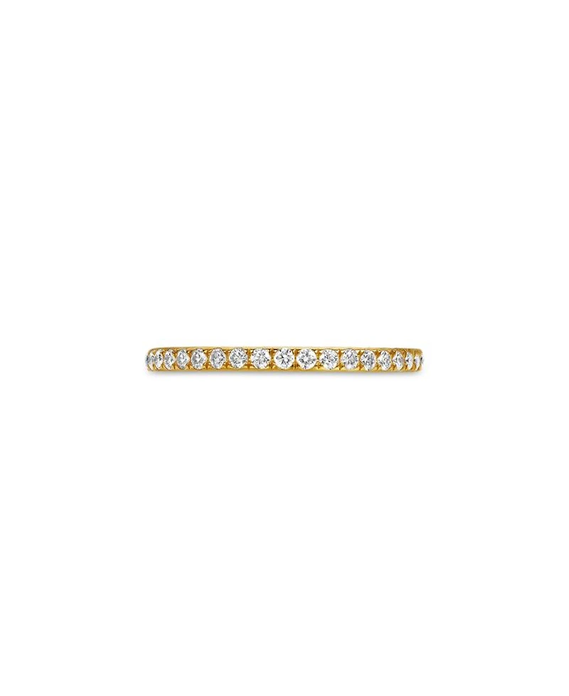 18K Yellow Gold DY Eden Partway Eternity Band Ring with Pavé Diamonds