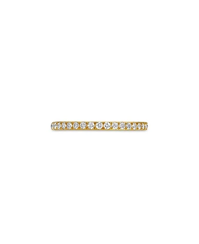 18K Yellow Gold DY Eden Partway Eternity Band Ring with Pavé Diamonds