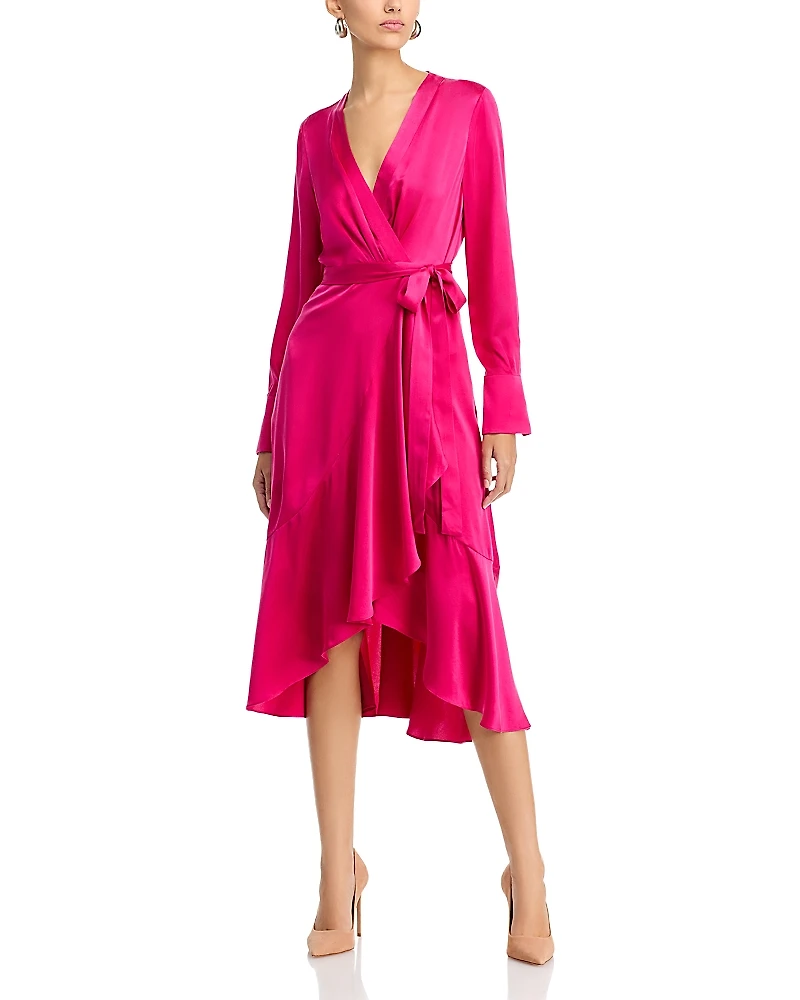 Kobi Halperin Victoria Tie Waist Long Sleeve Midi Dress