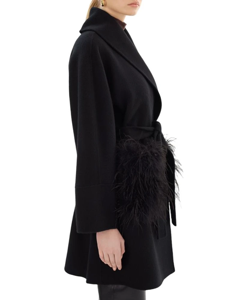 Marie Feather Trim Coat