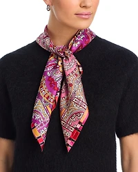 Echo Color Block Paisley Square Silk Scarf