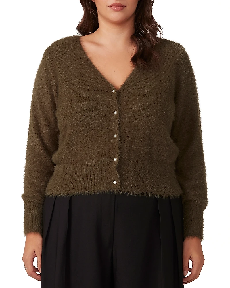 Estelle Plus Camille V Neck Cardigan