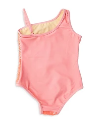 Girls' One Shoulder Sequinned Piece Swimsuit - Little Kid, Big Kid