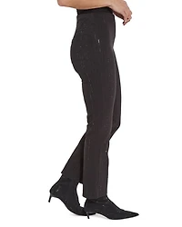 Crystal High Rise Ankle Straight Jeans Black