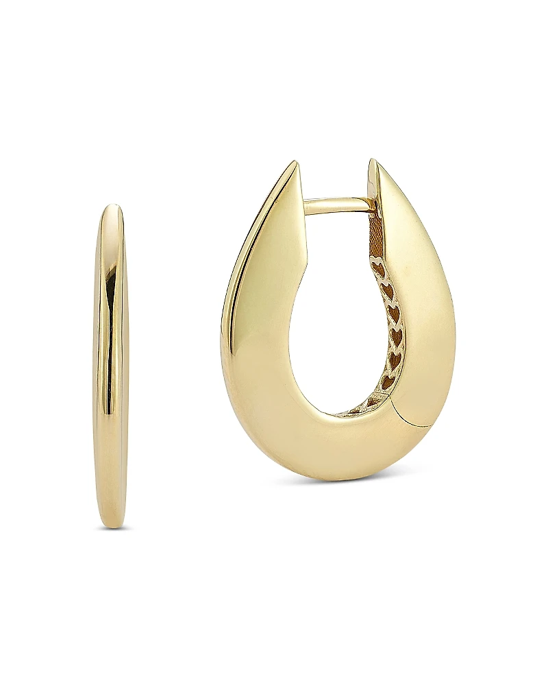 Bloomingdale's Fine Collection 14K Yellow Gold Knife Edge Oval Hoop Earrings