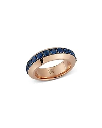 Walters Faith 18K Rose Gold Grant Blue Sapphire Angled Ring, 2.56 tcw