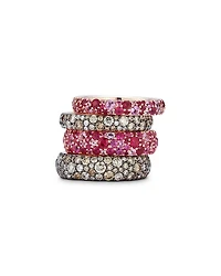 18K Rose Gold Pink Sapphire Band Ring, 3.87 tcw