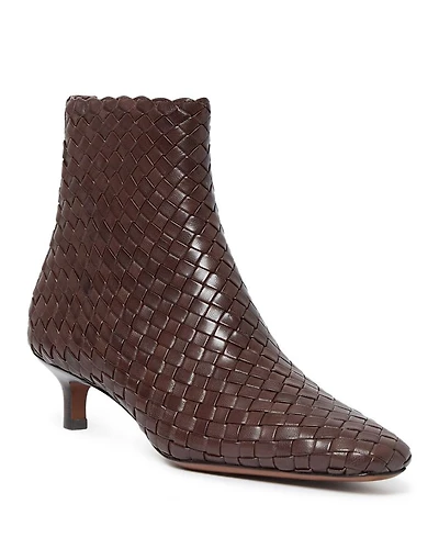Women's Woven Leather Ankle Boots