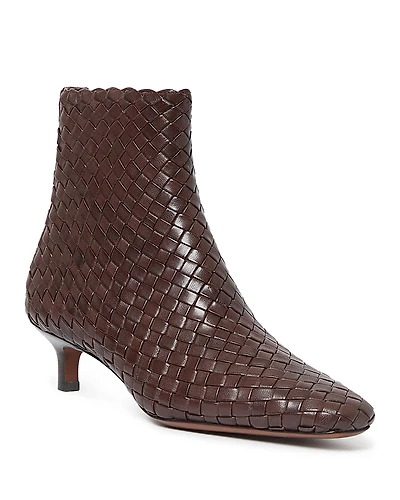 Loeffler Randal Women's Woven Leather Ankle Boots