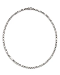Diamond Crown Set Tennis Necklace 14K Yellow Gold and White Gold, 10.0 tcw