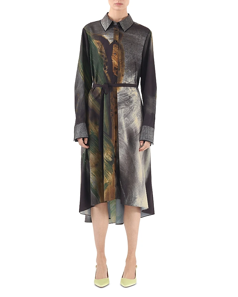 Jason Wu Collection Brush Stroke Printed Shirt Dress