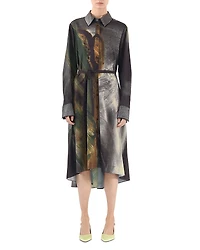 Jason Wu Collection Brush Stroke Printed Shirt Dress