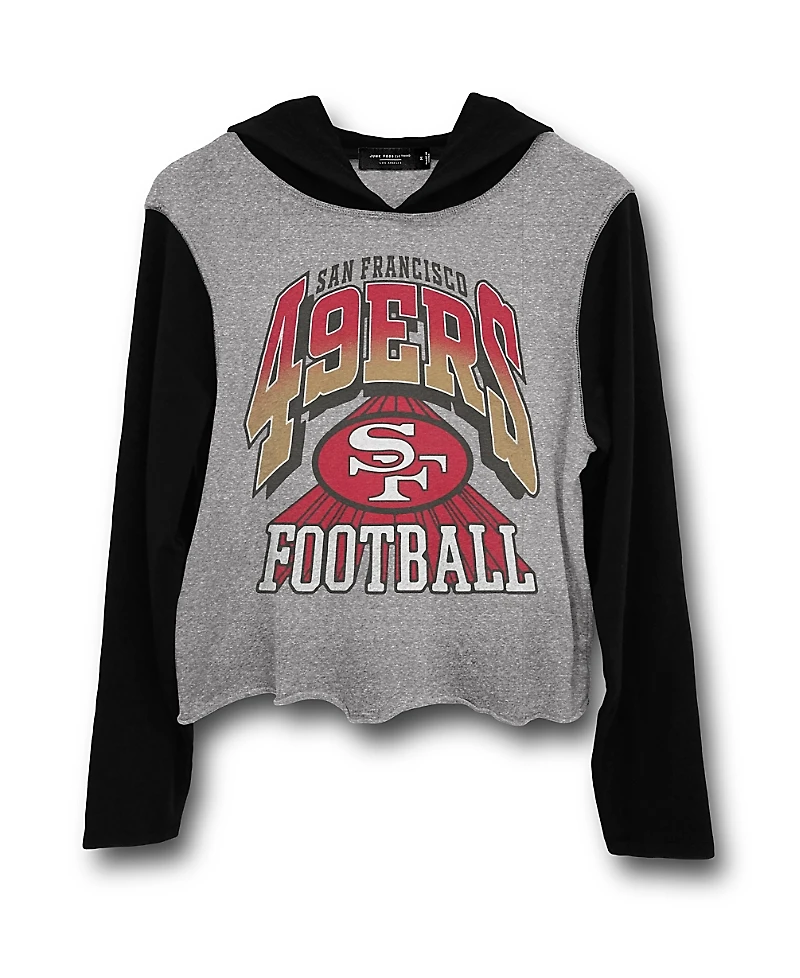 Junk Food Clothing Women's Nfl San Francisco 49ers Block Crop Hoodie