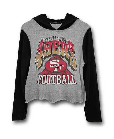 Junk Food Clothing Women's Nfl San Francisco 49ers Block Crop Hoodie