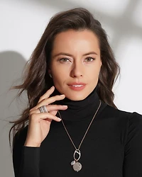 18K Rose Gold Diamond Pavé Charm Holder Pendant