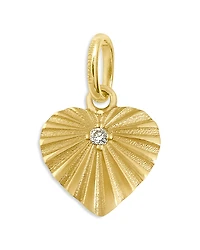 Gigi Clozeau 18K Yellow Gold Heart Lumiere Diamond Sunray Heart Pendant