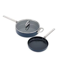 Space Saving 3-Piece Essential Cookware Set with Folding Handles