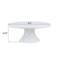 White Porcelain Round Pedestal Cake Stand, 8.5"