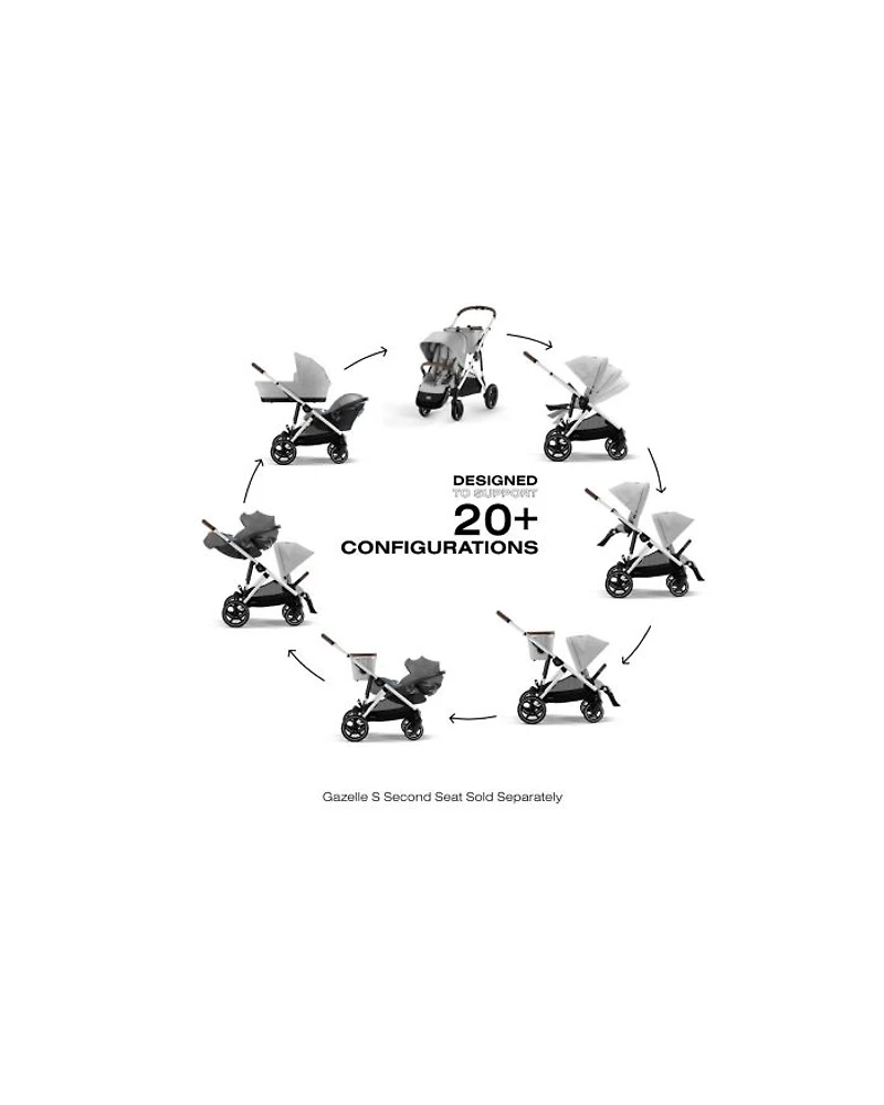 Gazelle S 2 Single to Double + Cloud G Lux Travel System with Cot