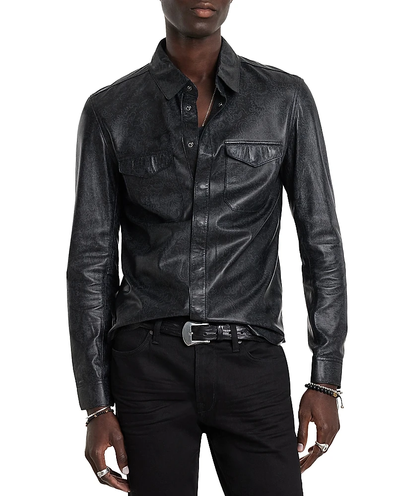 John Varvatos Travis Leather Shirt Jacket