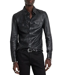 John Varvatos Travis Leather Shirt Jacket