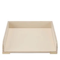 Classic Croc Embossed Leather Paper Tray in Fawn