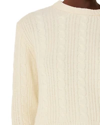 Cable Detail Crewneck Knit Sweater