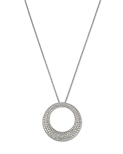 Roberto Coin 18K White Gold Scalare Diamond Circle Pendant Necklace, 16-18