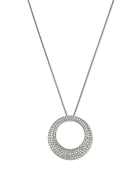 Roberto Coin 18K White Gold Scalare Diamond Circle Pendant Necklace, 16-18