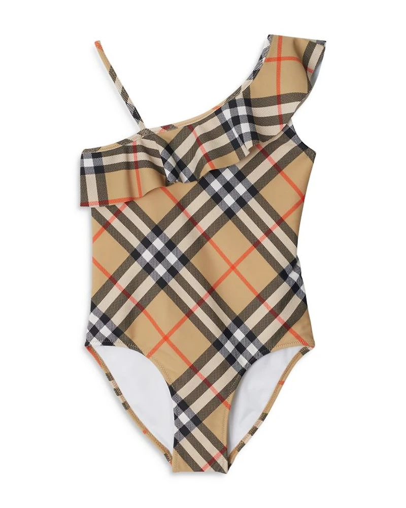Girls' Fern Single Shoulder Ruffle One Piece Swimsuit - Little Kid, Big Kid