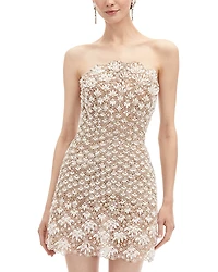 Oscar de la Renta Pearl Embellished Mini Dress