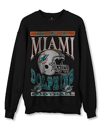 Junk Food Clothing Nfl Unisex Miami Dolphins Helmet Flea Market Crew Fleece Sweatshirt