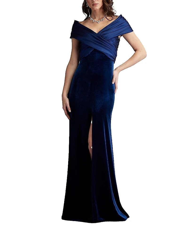 Tadashi Shoji Baxter Portrait Collar Gown