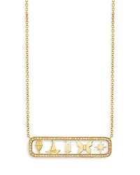 Wicked x Sydney Evan 14K Yellow Gold Diamond Open Icon Pendant Necklace, 18"