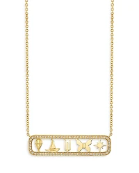 Sydney Evan Wicked x Sydney Evan 14K Yellow Gold Diamond Open Icon Pendant Necklace, 18