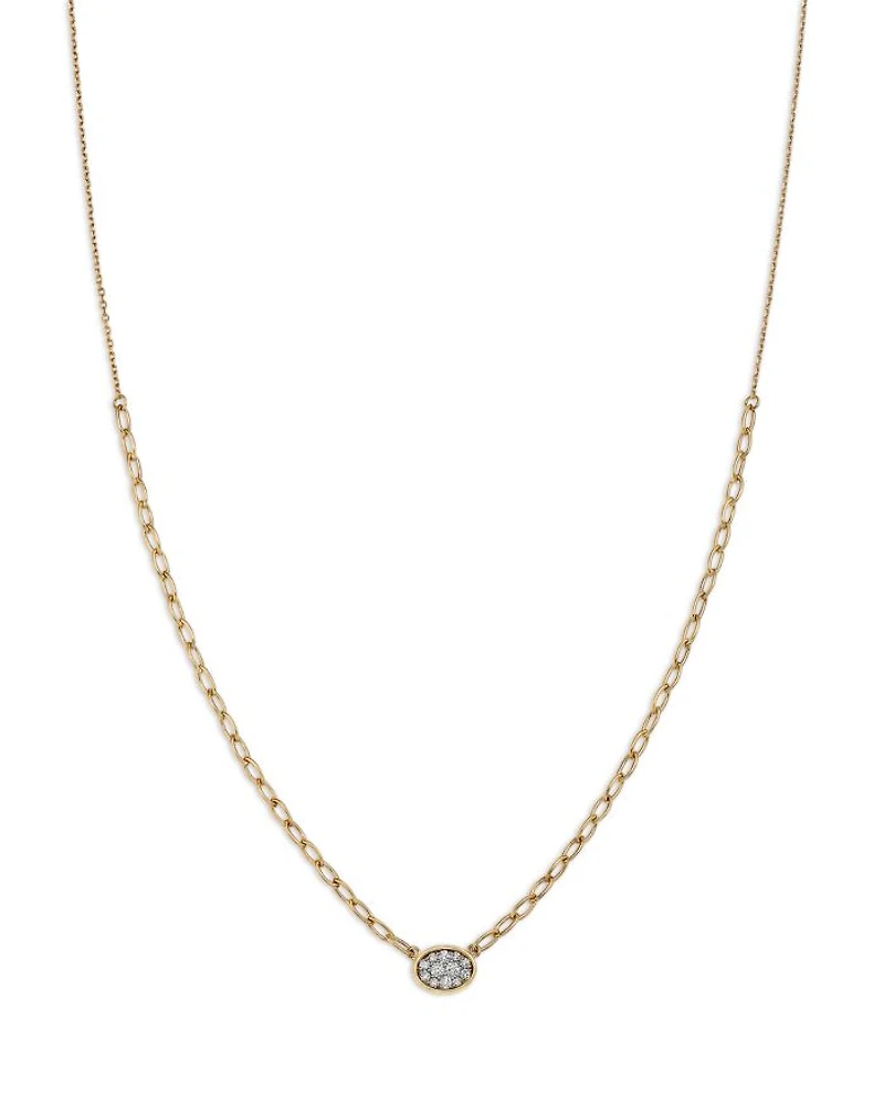 14K Yellow Gold Diamond Pendant Necklace, 0.25 tcw