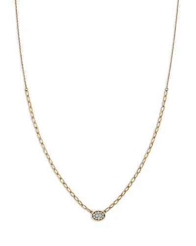 14K Yellow Gold Diamond Pendant Necklace, 0.25 tcw