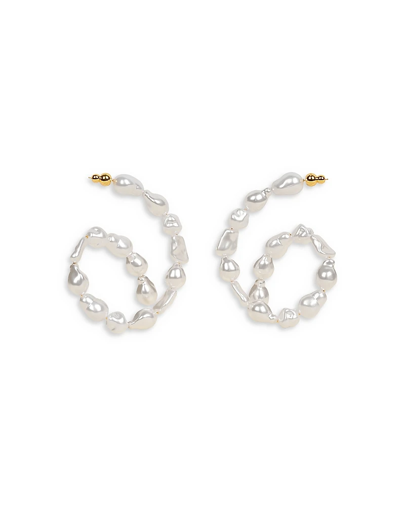 Cult Gaia Kiara Imitation Pearl Curled Drop Earrings