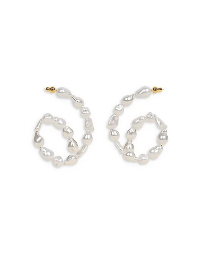 Cult Gaia Kiara Imitation Pearl Curled Drop Earrings
