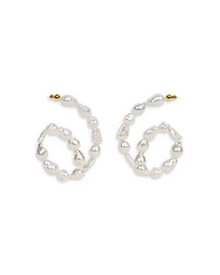 Cult Gaia Kiara Imitation Pearl Curled Drop Earrings