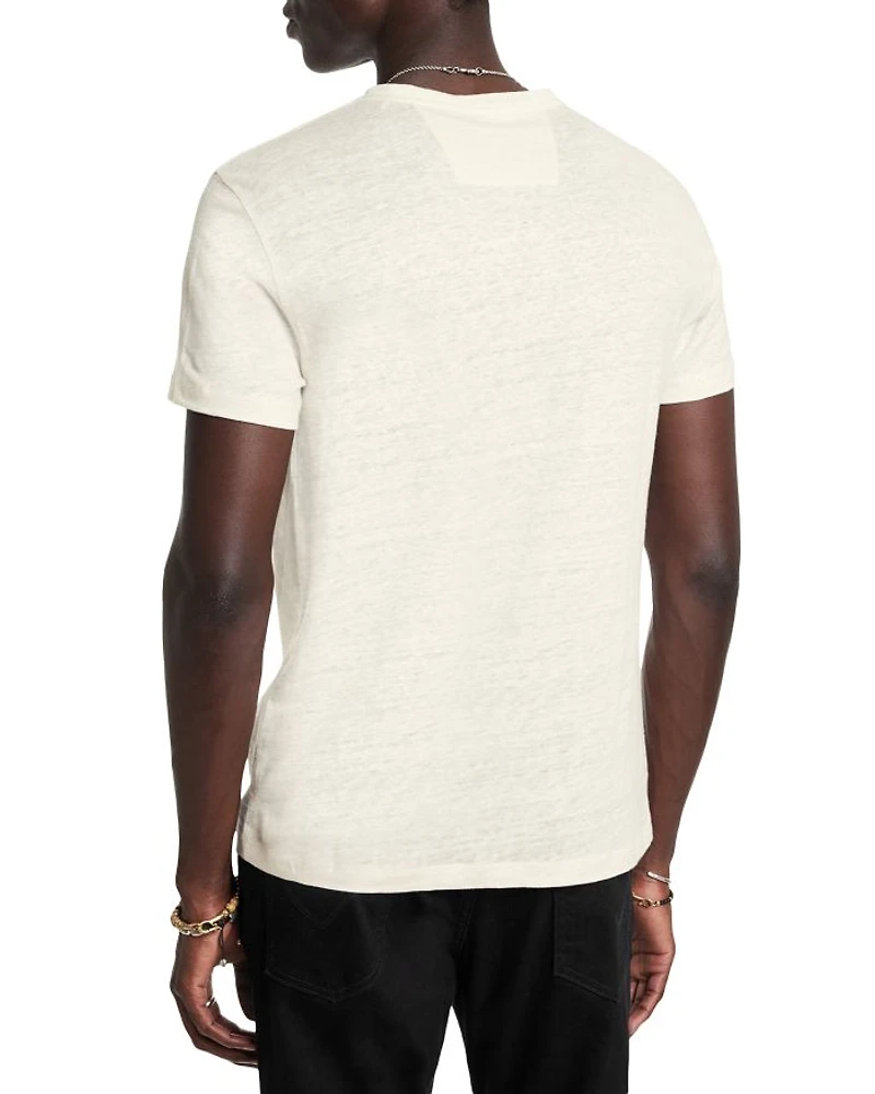 Floral Skull Graphic Print Linen Tee