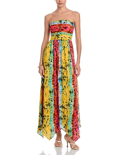 Printed Strapless Midi Dress - Exclusive