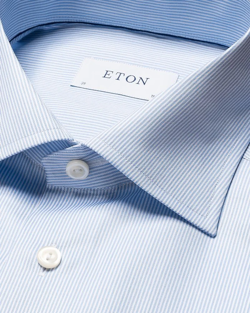 Contemporary Fit Fine Striped Twill Shirt