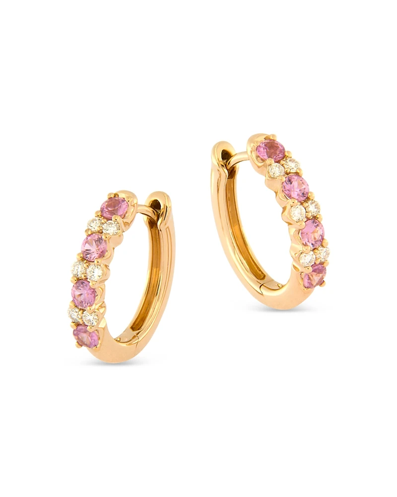 Bloomingdale's Pink Sapphire & Diamond Hoop Earrings