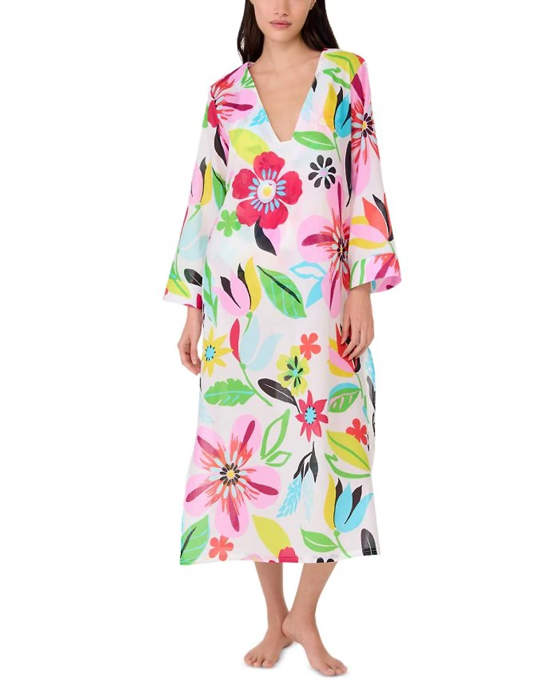 Floral V Neck Cover Up Robe