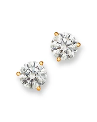 Certified Lab Grown Diamond Stud Earrings 14K Yellow or White Gold, 3.0 tcw